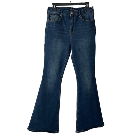 True Religion Charlie High Rise Vintage Flare Med Blue Wash Jeans Women Size 30